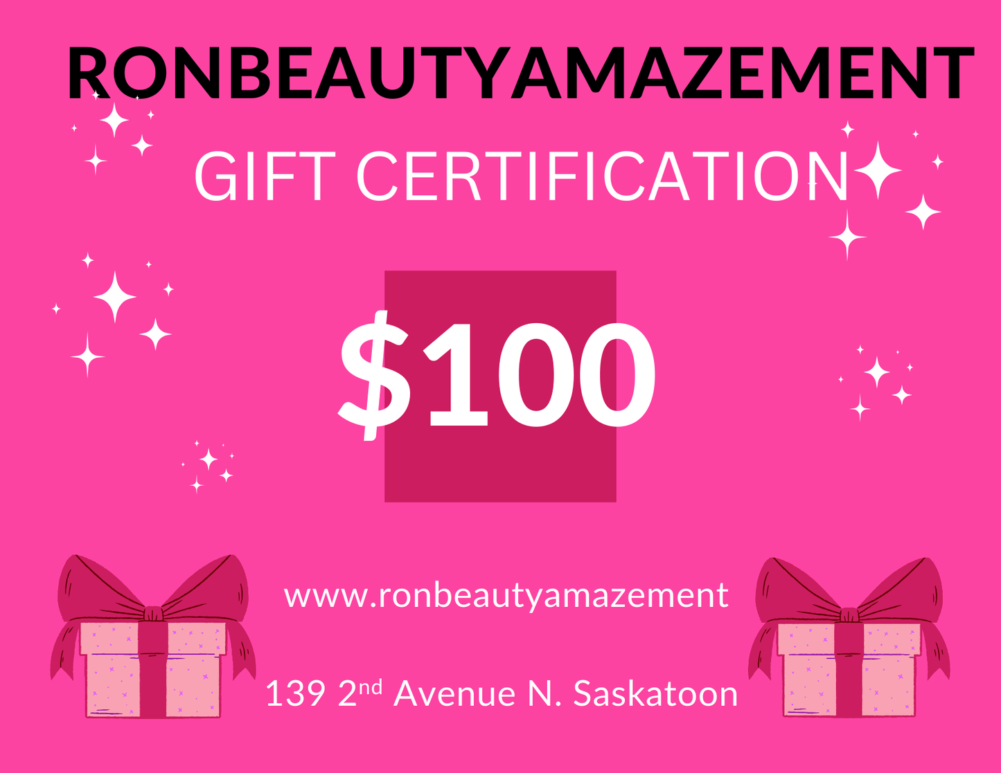 Ronbeautyamazement Gift Certificate