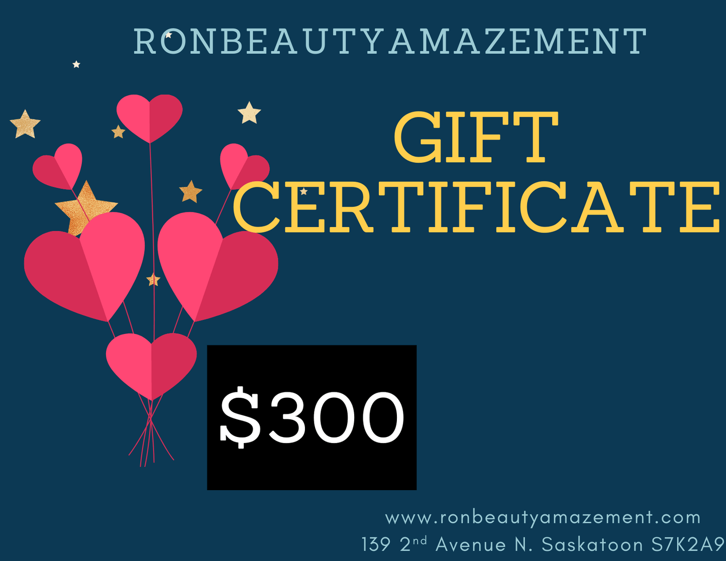 Ronbeautyamazement Gift Certificate