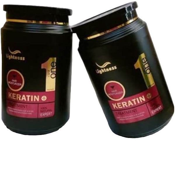 Lightness Keratin Treatment 1000ml jars, professional hair moisturizer for soft and manageable locks.