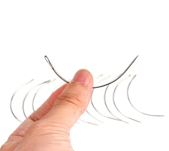 12 Pieces C Type Needle Curved Needles – Stainless Steel Weaving & Sewing Needles for Wigs, Weaves & Upholstery