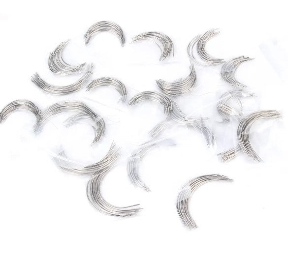 12 Pieces C Type Needle Curved Needles – Stainless Steel Weaving & Sewing Needles for Wigs, Weaves & Upholstery