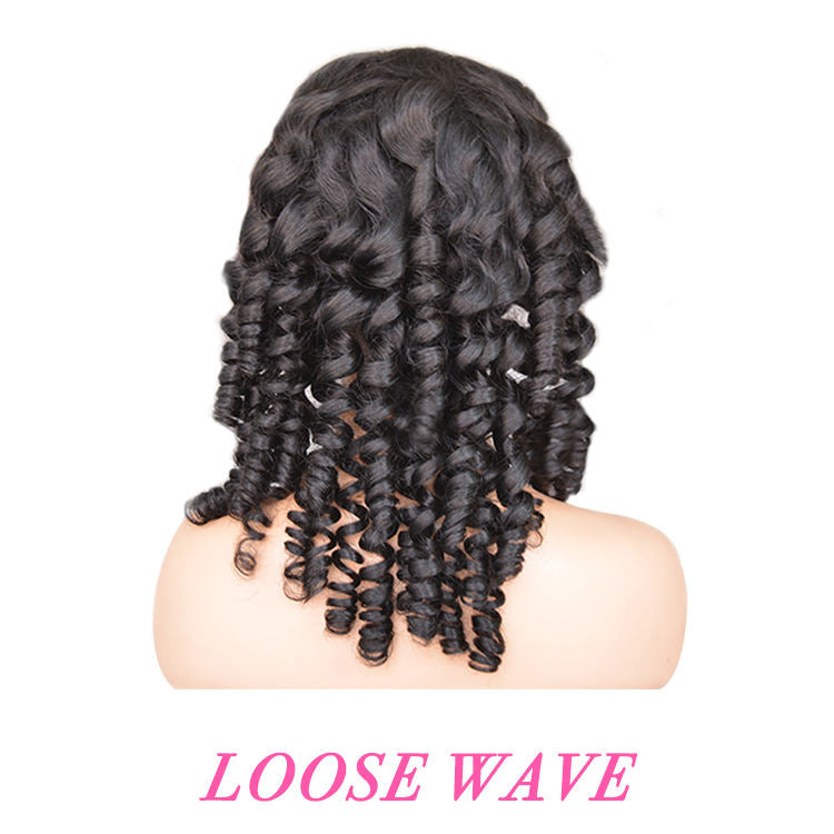 Glueless Loose Wave 4×4 Lace Closure Wig – 100% Human Hair | Soft, Bouncy Waves