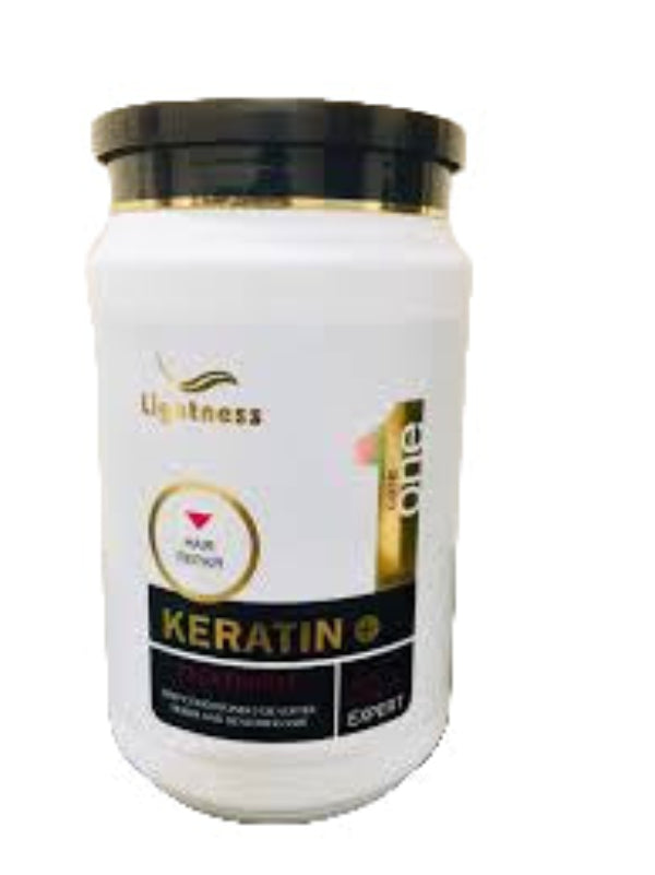 Lightness Keratin Care 'HAIR REPAIR' treatment jar for damaged hair with keratin and botanical extracts.