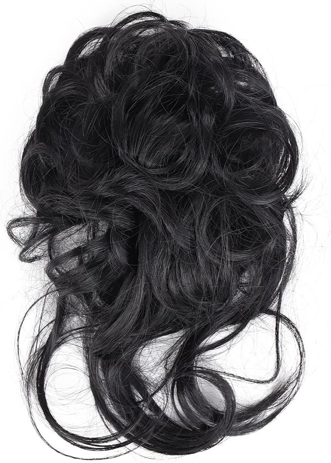 Curly Scrunchies Hairpiece – Messy Bun Hair Band Extension