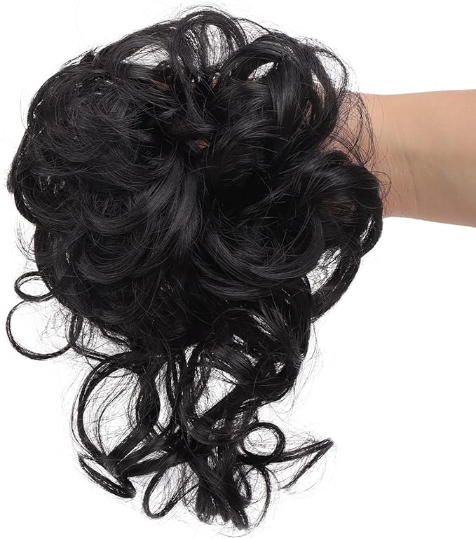Messy Bun Hair Piece Long Wavy Tousled Updo Hair Bun Extensions