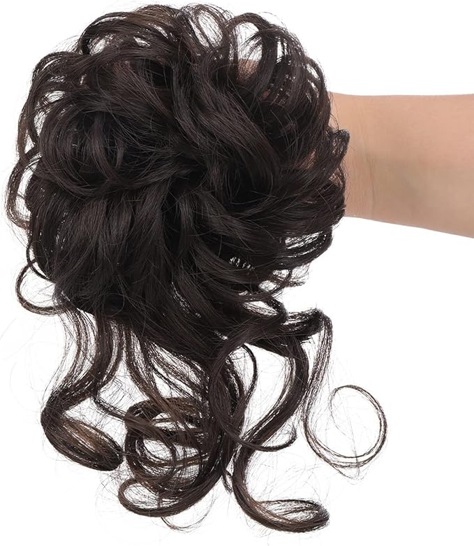 Messy Bun Hair Piece Long Wavy Tousled Updo Hair Bun Extensions