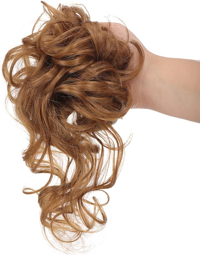 Messy Bun Hair Piece Long Wavy Tousled Updo Hair Bun Extensions