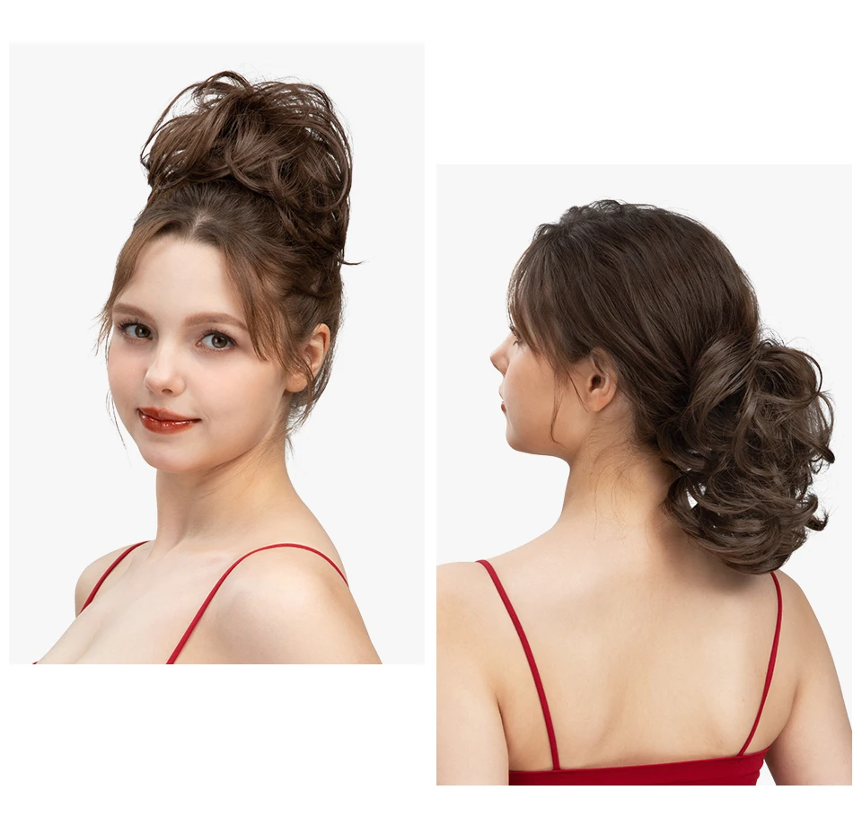 Messy Bun Hairpiece with Side Comb Clip