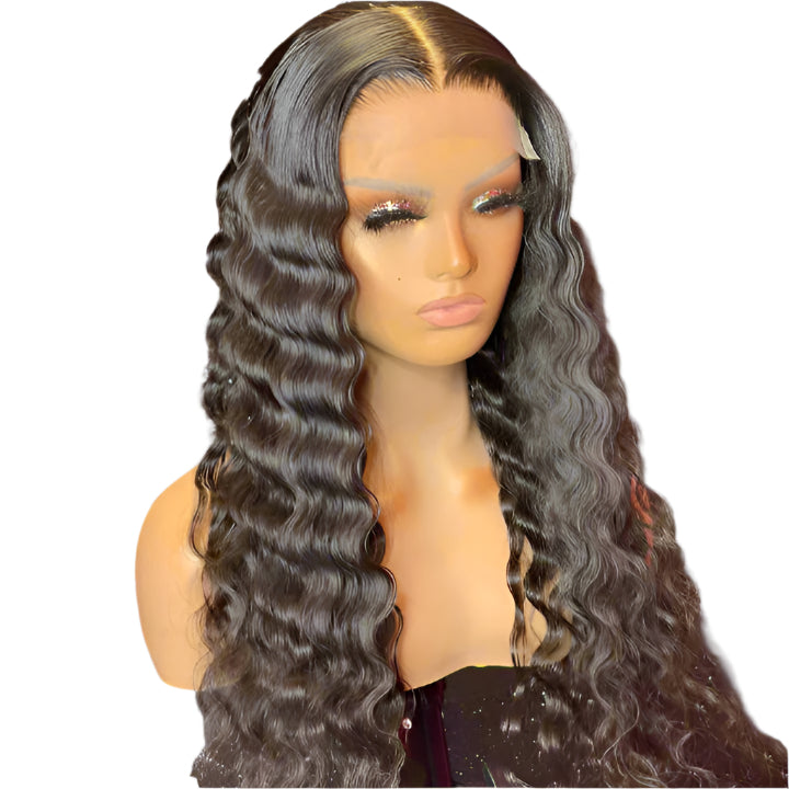 Deep Wave 5×5 Lace Closure Wig – 100% Human Hair | Soft, Defined Waves & Natural Look