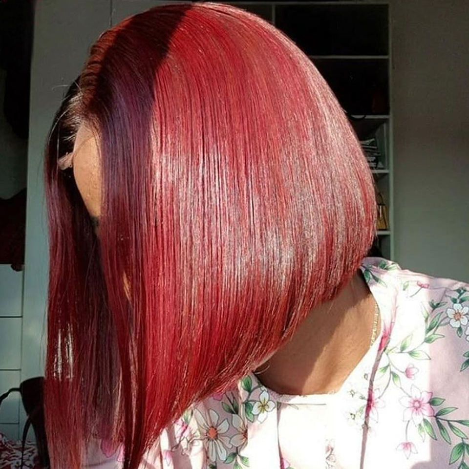 5×5 Lace Closure Straight Bob Wig – #1B/BUG Ombre (100% Human Hair)