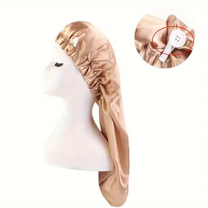💤 Bonnet Cap – Snug Fit for All Hair Types | Nighttime Hair Protection