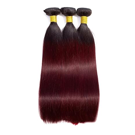 1B/99J Ombre Human Hair Bundles – Straight | Sleek, Rich Color Blend