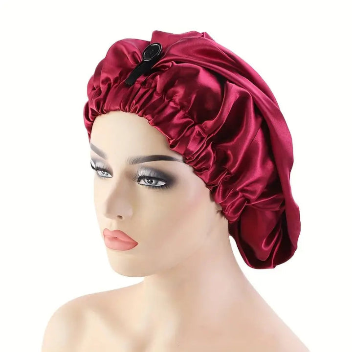 💤 Bonnet Cap – Snug Fit for All Hair Types | Nighttime Hair Protection