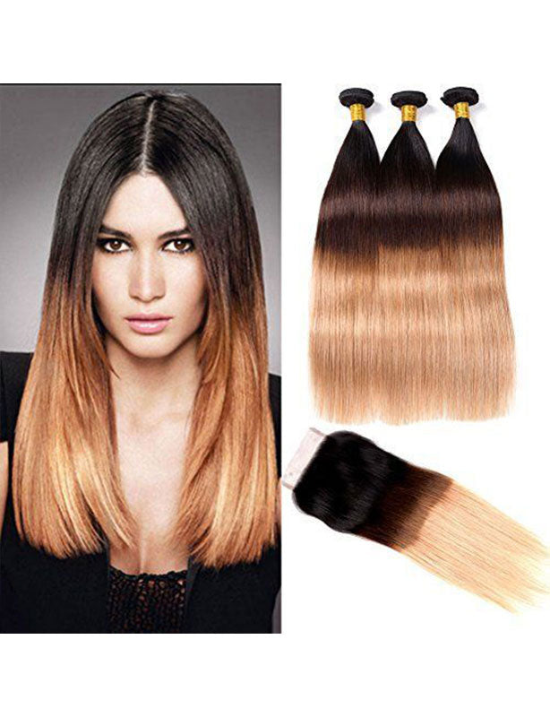1B/4/27 Ombre Straight Bundles
