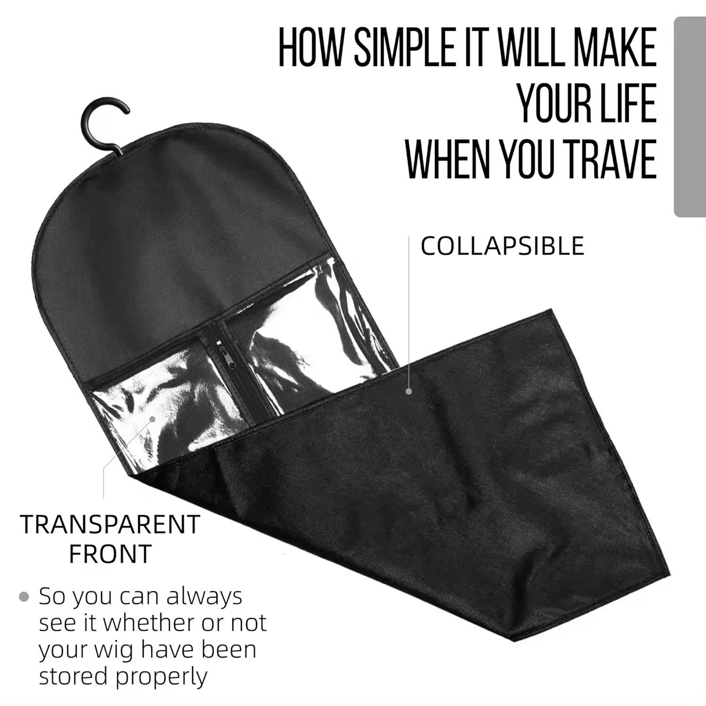 Wigs Storage Bag with Wig Hanger