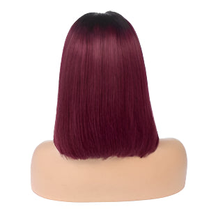 Back View of 1B99J Straight Bob Wig – Natural Movement & Volume