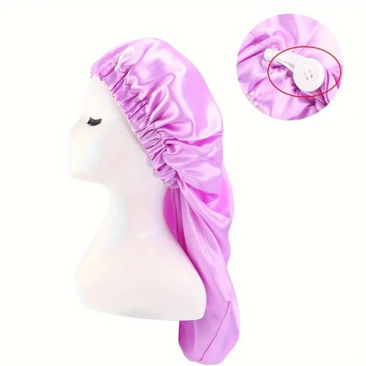 💤 Bonnet Cap – Snug Fit for All Hair Types | Nighttime Hair Protection