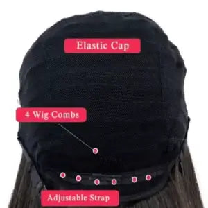 1B/99J Straight 5x5 Lace Closure Wig – Glueless, Ombre Burgundy Human Hair