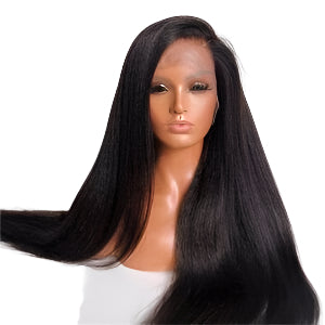 Sleek & Straight Human Hair Wig – Heat-Resistant & Long-Lasting