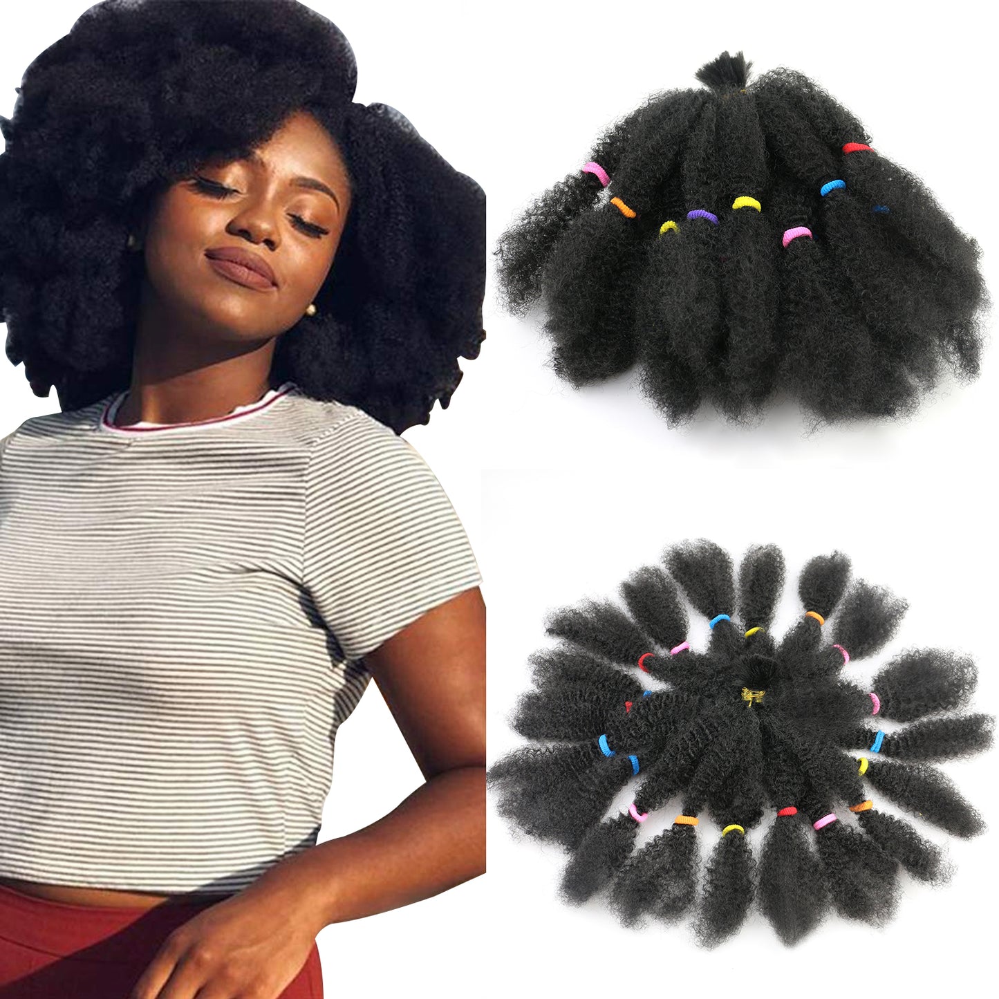 Afro Kinky – 12” Natural Synthetic Extensions | Soft & Lightweight