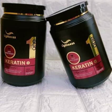 Lightness Keratin Treatment 1000ml jars, professional hair moisturizer for soft and manageable locks.