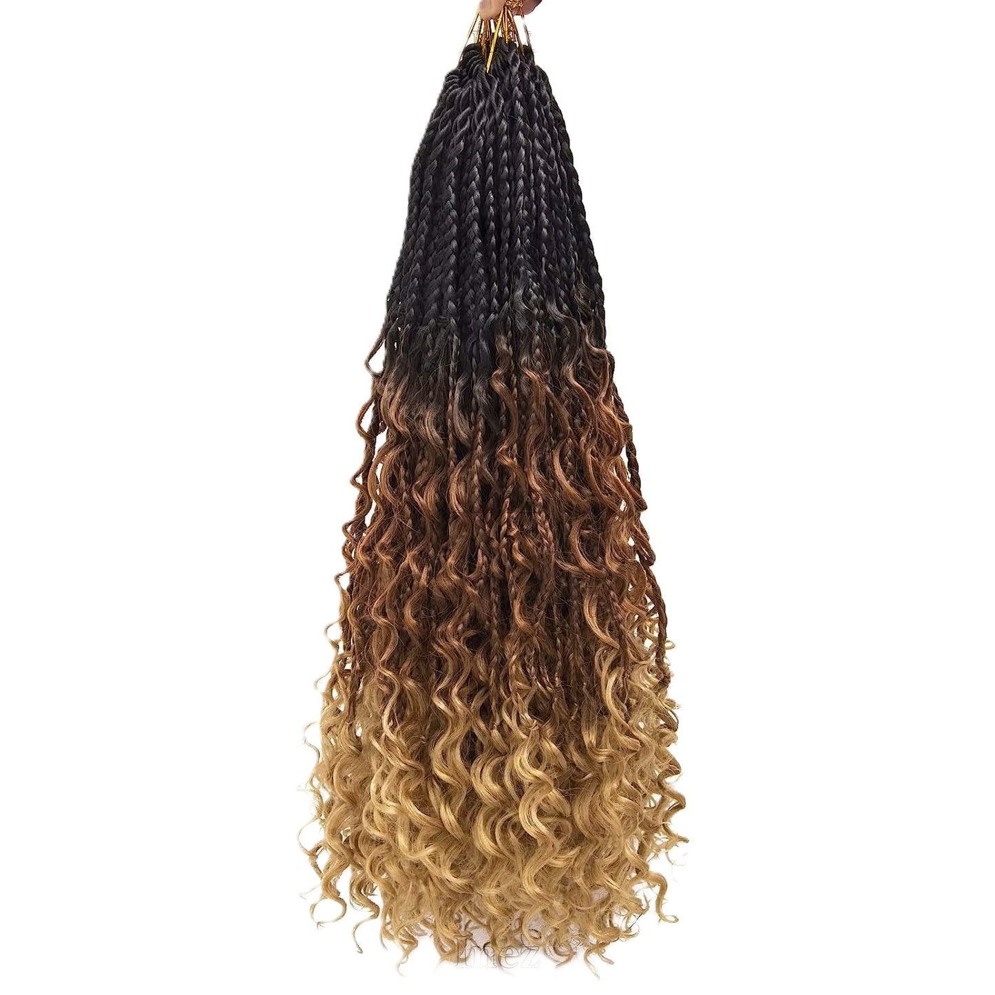 Box Braid Bohemian Crochet Hair – Pre-Looped Braids with Curly Ends