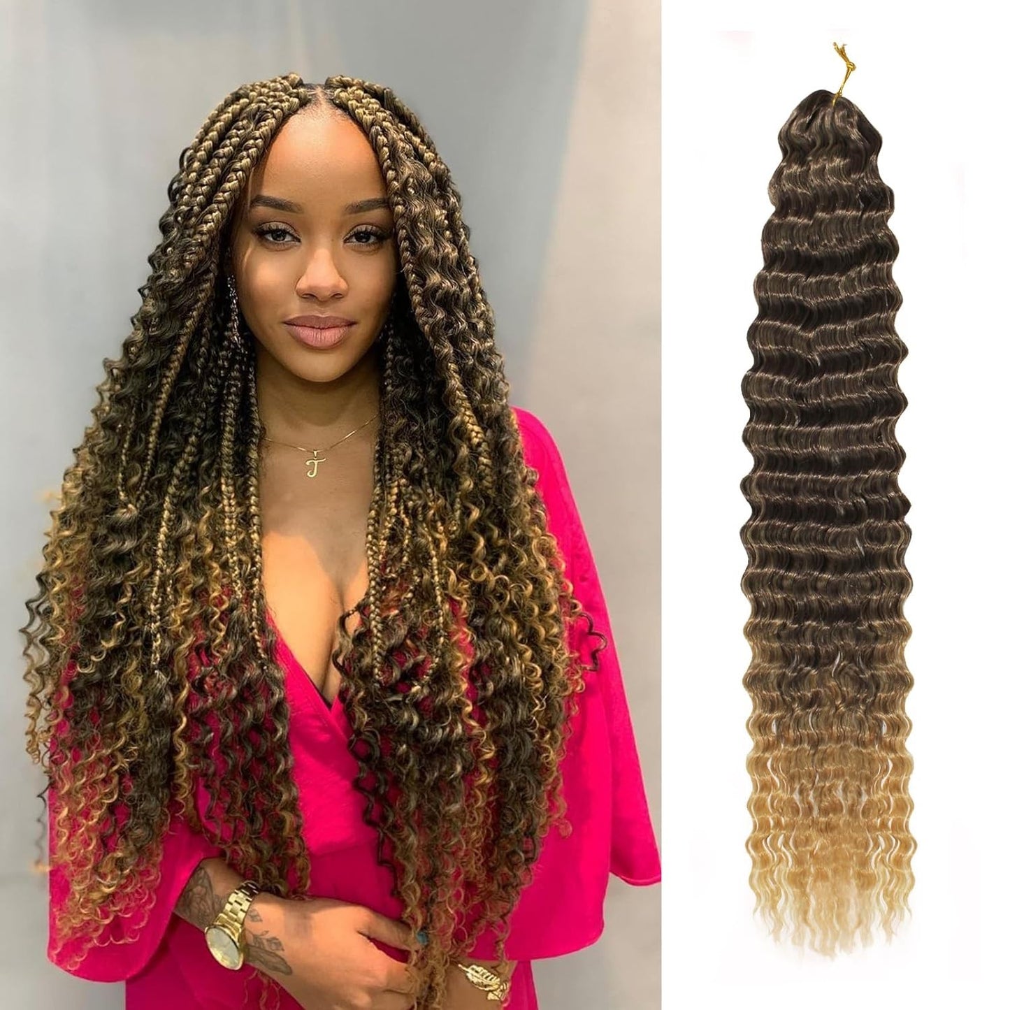 Deep Twist Crochet Hair 22 Inch – Natural Synthetic Extensions
