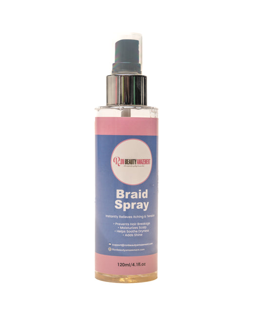 Braid Spray – Daily Moisture & Scalp Relief for Protective Styles
