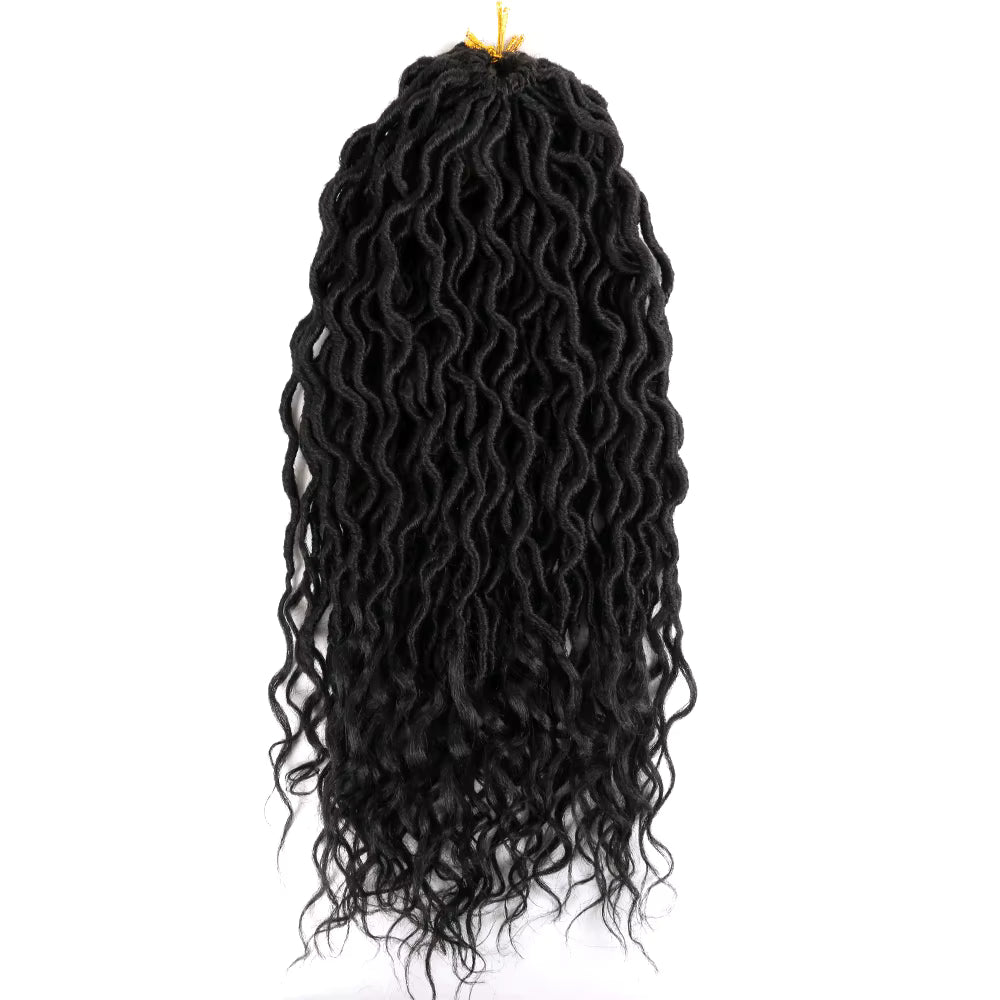 Faux Locs Curly Ends 18 Inch – Natural Synthetic Crochet Hair