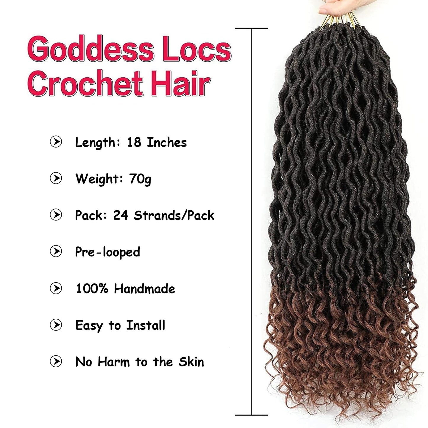Faux Locs Curly Ends 18 Inch – Natural Synthetic Crochet Hair