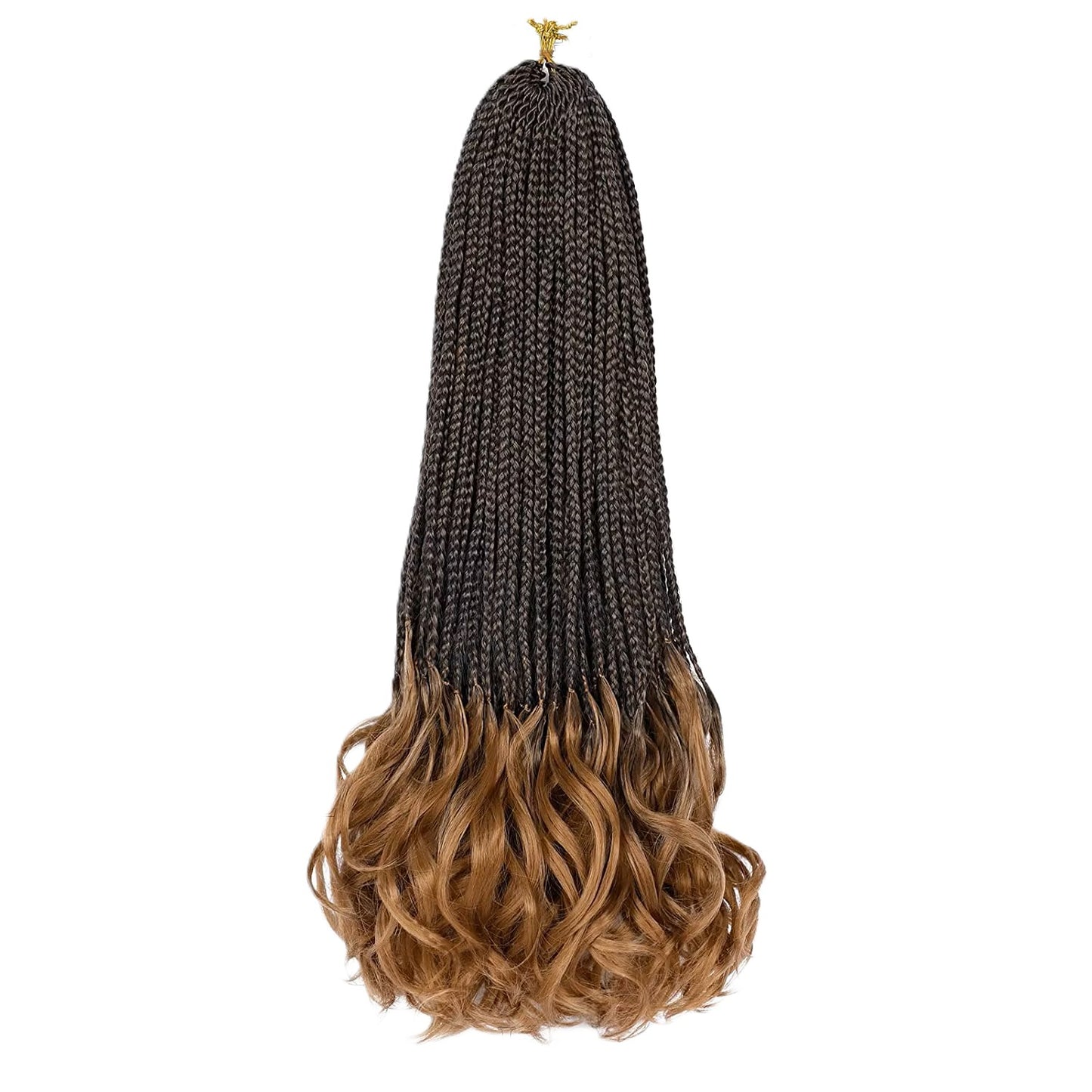 French Curly Box Braids Hair 24 Inch – Natural Synthetic Crochet Hair