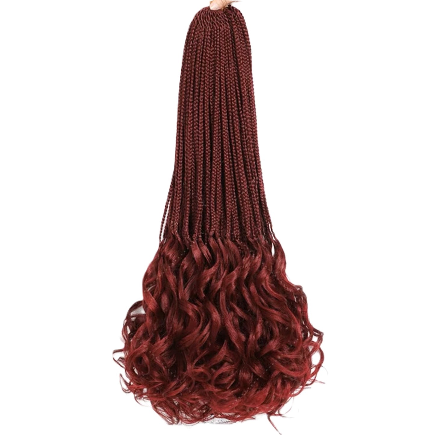 French Curly Box Braids Hair 24 Inch – Natural Synthetic Crochet Hair