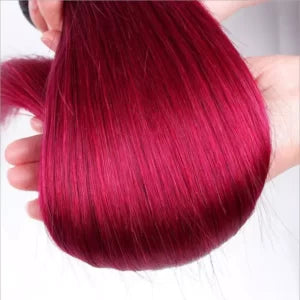 1B/BUG Ombre Straight Hair Bundles – Bold Color, Sleek Elegance.