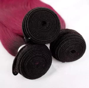 1B/BUG Ombre Straight Hair Bundles – Bold Color, Sleek Elegance.