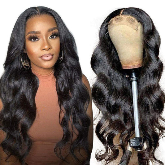 Glueless Loose Wave 4×4 Lace Closure Wig – 100% Human Hair | Soft, Bouncy Waves