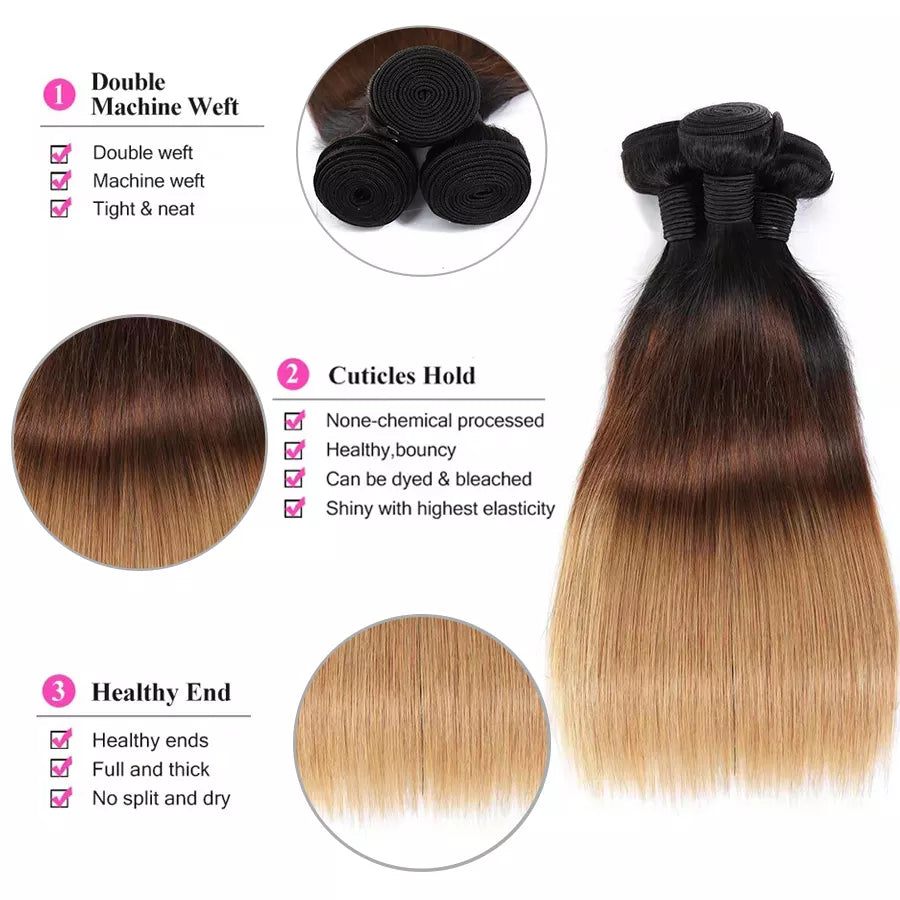 1B/4/27 Ombre Straight Bundles