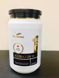 Lightness Keratin Care 'HAIR REPAIR' treatment jar for damaged hair with keratin and botanical extracts.