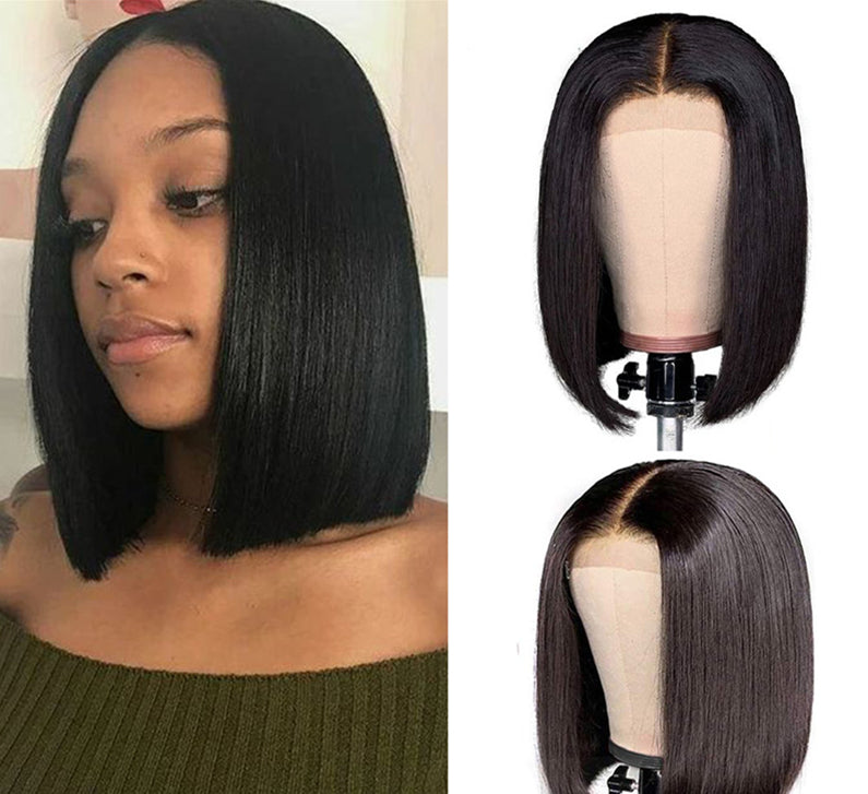 5 X 5 Straight Natural Color Bob Wig