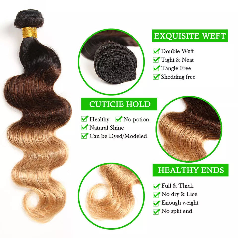 1B/4/27 Ombre Straight Bundles