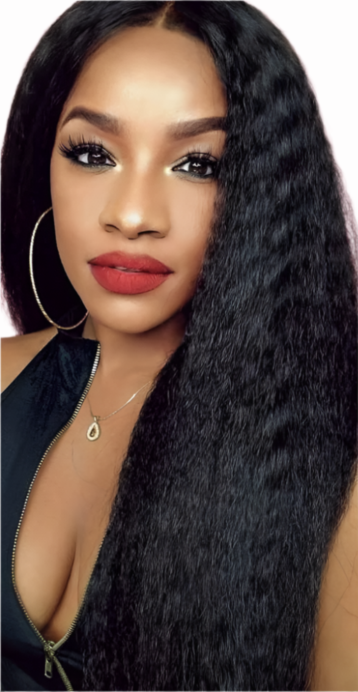 Kinky Straight 4×4 Lace Closure Wig – 100% Human Hair | Natural Texture & Volume