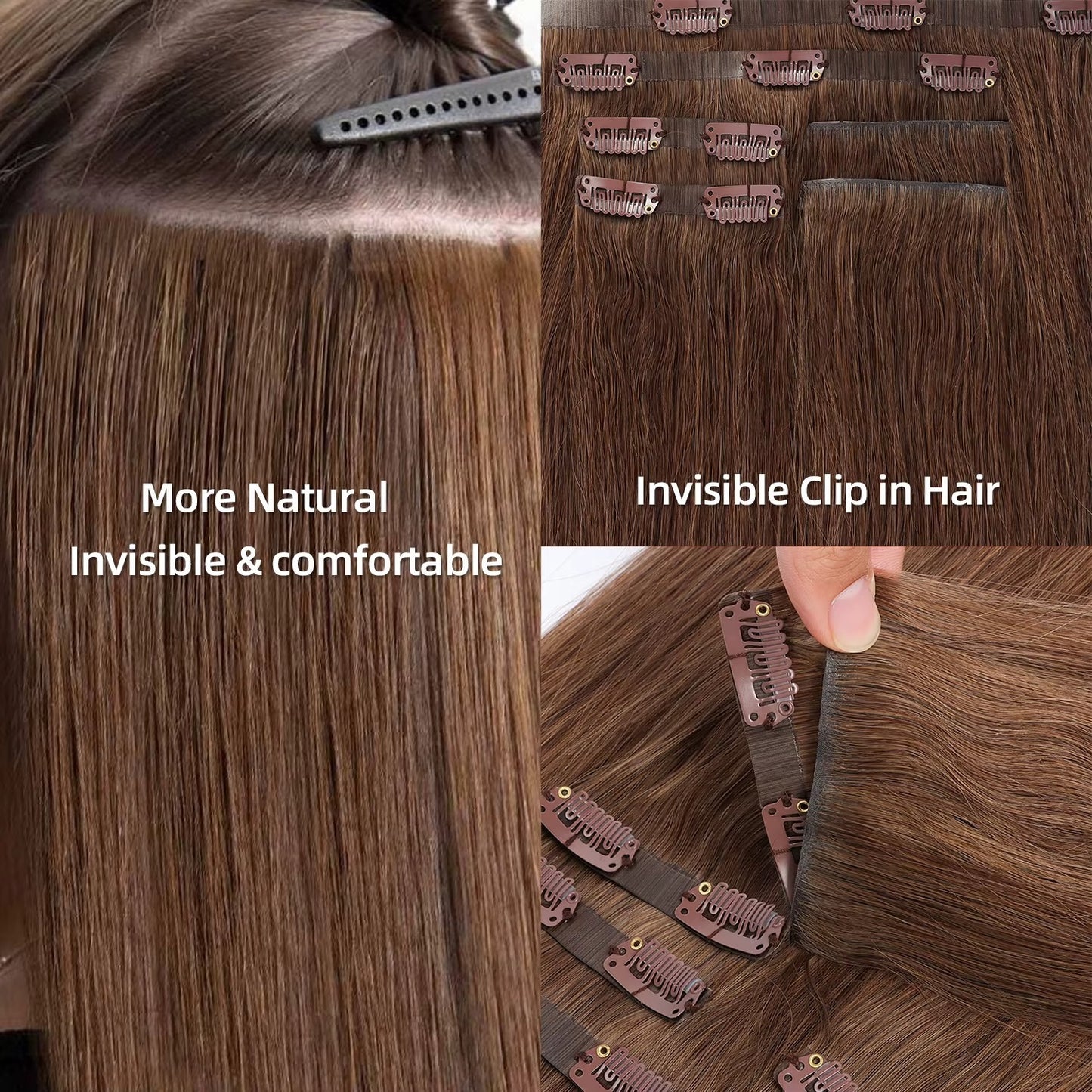 22" Clip-In Hair Extensions – 50grams-100% Human Hair for Instant Length & Volume