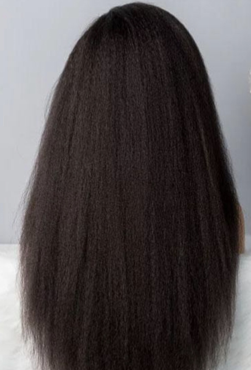 Kinky Straight 4×4 Lace Closure Wig – 100% Human Hair | Natural Texture & Volume