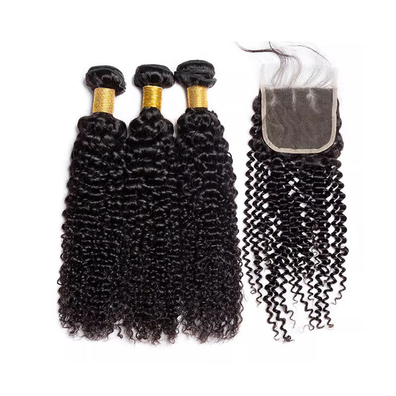 Kinky Curly Human Hair Bundles – 100% Virgin Hair for Full, Natural-Looking Volume