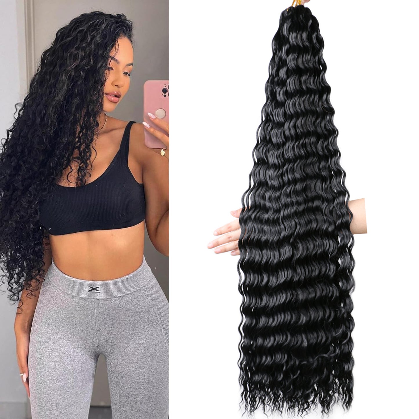 Long Deep Wave Hair – Natural Synthetic Extensions