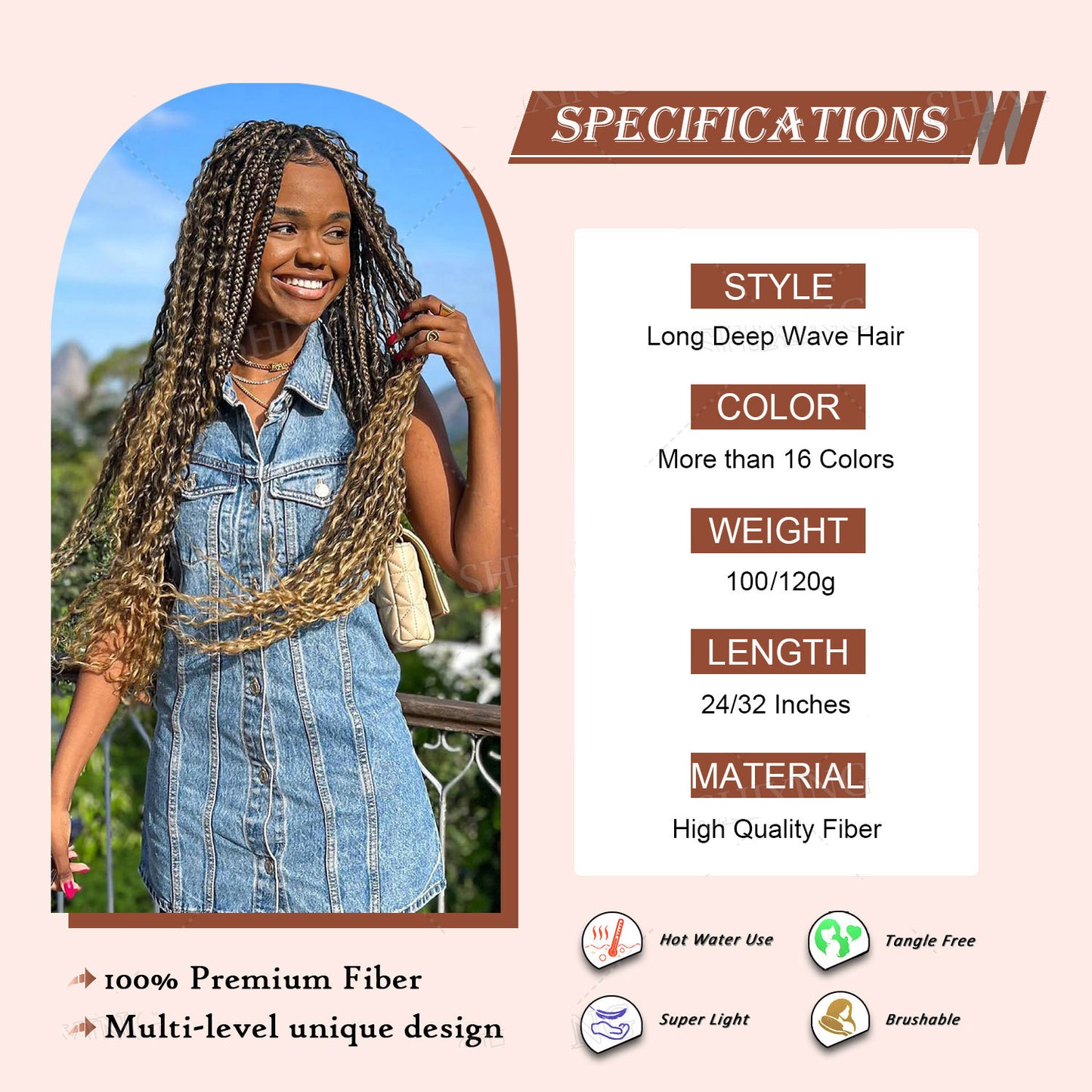 Long Deep Wave Hair – Natural Synthetic Extensions