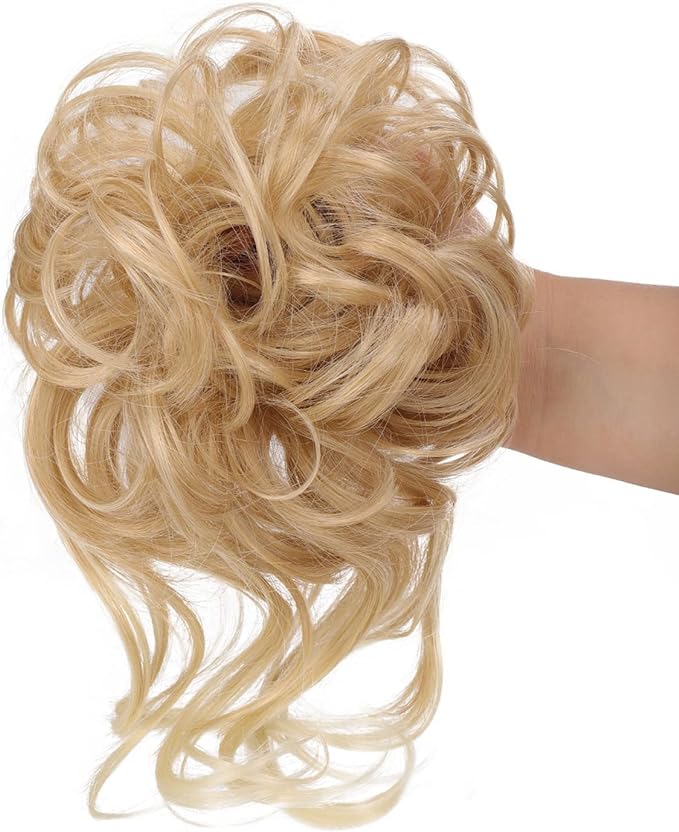 Messy Bun Hair Piece Long Wavy Tousled Updo Hair Bun Extensions