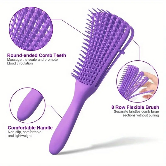 Detangling Hairbrush for Curly Hair – Wet & Dry Use | Gentle Glide Detangler
