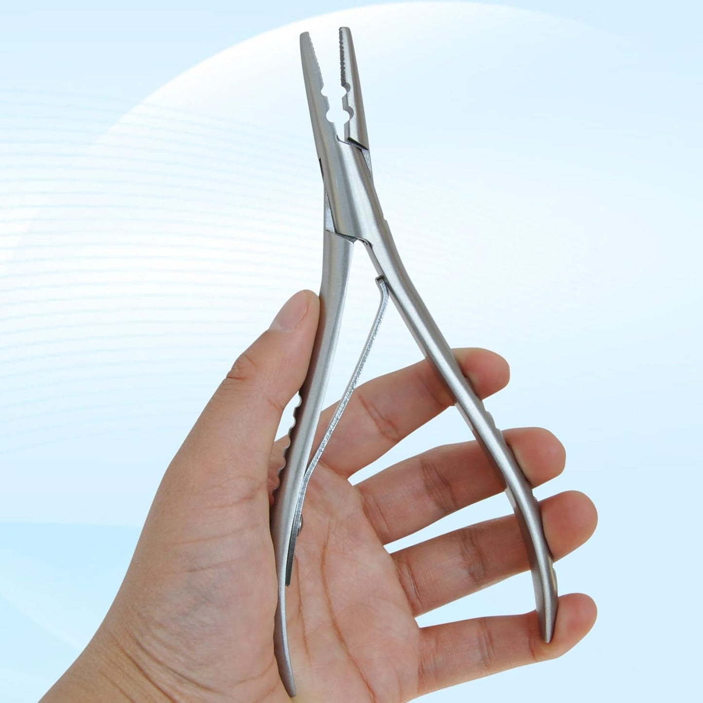 ✂️ Stainless Steel Silver Hair Extension Pliers – Multi-Functional 2-Hole Tool for Hair Extension Removal & Micro Rings