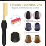 Ceramic Hot Comb - Fast Heating Straightener for Hair and Wigs