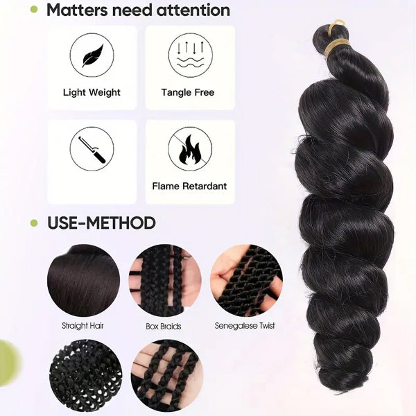 Silky Loose Wave Braiding Hair – Soft, Lightweight Synthetic Extensions